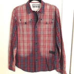 DKNY Dip Dye Size M Mens Western Ranch Wear Premium‎ Ombre Shirt Cowboys